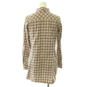 BURBERRY BLUE LABEL チェック ネルシャツ リボン付き 38 ベージュ 赤 茶 /CX OS