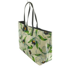 TORY BURCH ケリントン Kerrington トートバッグ ハンド ボタニカル柄 マルチカラー 白 ホワイト 緑 グリーン