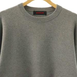 CABaN コットンカシミヤ クルーネックプルオーバー ニット セーター 長袖 S グレー 59029402003