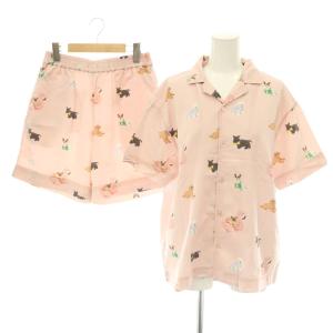 25SS UNISEX SUMMER DOG 総柄シャツ ハーフパンツ セットアップ 上下 ルームウェア