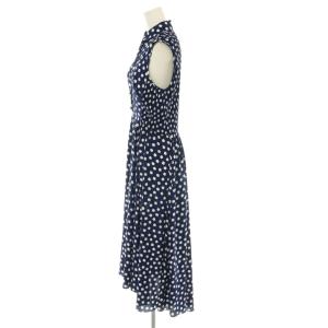 kate spade new york 総柄ノースリーブシャツワンピース ロング 0 ネイビー ホワイト /DO OS
