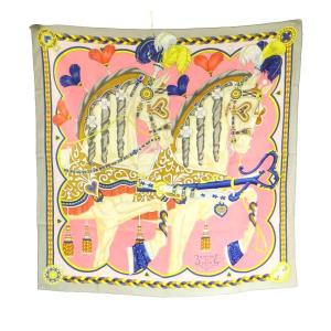 HARNAIS DE COEUR カレ90 スカーフ シルク マルチカラー
