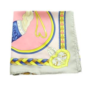 HERMES HARNAIS DE COEUR カレ90 スカーフ シルク マルチカラー
