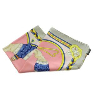 HERMES HARNAIS DE COEUR カレ90 スカーフ シルク マルチカラー