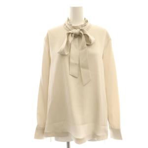 25SS HARLOW SATIN SOLEILE ブラウス プルオーバー ボウタイ付き 38 ベージュ