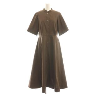 24AW TECH POPLIN ERESSA ワンピース 五分袖 ロング 038 ダークブラウン /ES