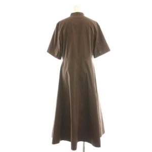 theory luxe 24AW TECH POPLIN ERESSA ワンピース 五分袖 ロング 038 ダークブラウン /ES