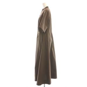 theory luxe 24AW TECH POPLIN ERESSA ワンピース 五分袖 ロング 038 ダークブラウン /ES