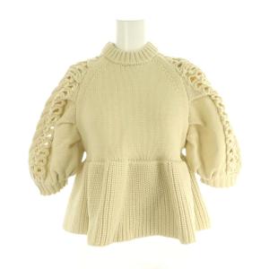26SS Puffsleeve Knit Tops ニット セーター クロップド F アイボリー /DF