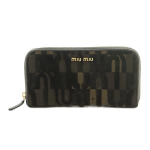 長財布 ラウンドファスナー 小銭入れ フロッキーロゴ 茶 /MI OS OH