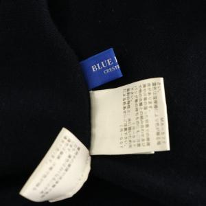 BLUE LABEL CRESTBRIDGE バックレースアップ ニットワンピース ロング 長袖 チェック切替 38 ネイビー /MY OS