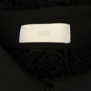 HARE レースシャツ オーバーサイズ 長袖 シースルー F ブラック /MY OS