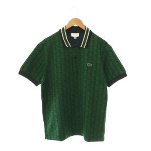 モノグラムジャカードポロシャツ カットソー 半袖 FR5 グリーン ネイビー /DO OS