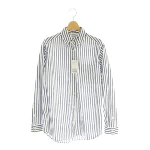 24AW OXFORD ボタンダウン シャツ ストライプ F ブルー ホワイト /DF OS