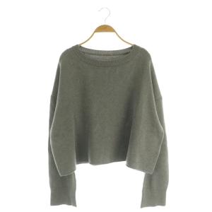 24SS Beauty プルオーバー ニット セーター 長袖 ワイド クロップド グレー /MY OS