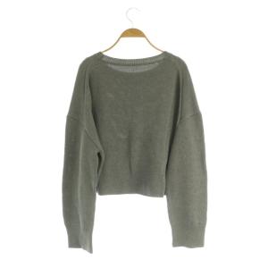 Deuxieme Classe 24SS Beauty プルオーバー ニット セーター 長袖 ワイド クロップド グレー /MY OS