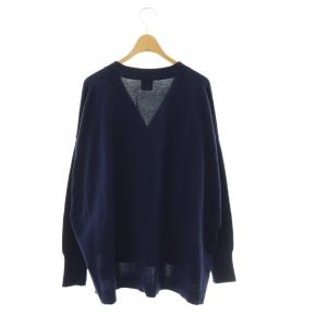 Spick&Span 26SS Emil cotoni Vネックカーディガン ニット ネイビー /ES OS