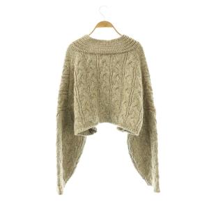 ETRE TOKYO 24AW ミックスヤーンショートニットカーディガン 長袖 ケーブル F カーキベージュ ホワイト /DO