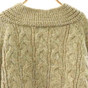 ETRE TOKYO 24AW ミックスヤーンショートニットカーディガン 長袖 ケーブル F カーキベージュ ホワイト /DO