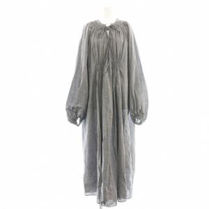 25SS ハンドタックシアーボリュームドレス ワンピース F グレー