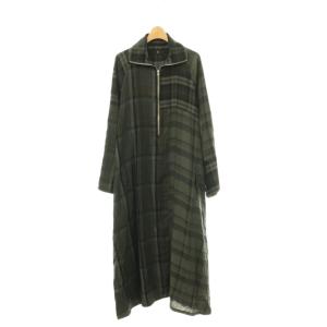 ヨウジヤマモト TWILL CHECKED RAGLAN A LINE DRESS ワンピース