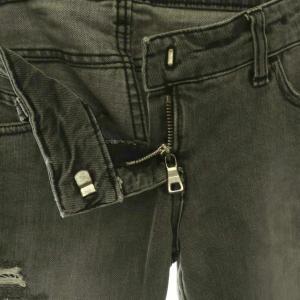 BALMAIN ダメージ加工ジップデザインスキニーデニムパンツ 36 グレー /SY OS SH