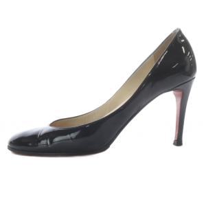 Christian Louboutin パンプス ピンヒール ラウンドトゥ パテントレザー 37.5 ブラック /YO7 S
