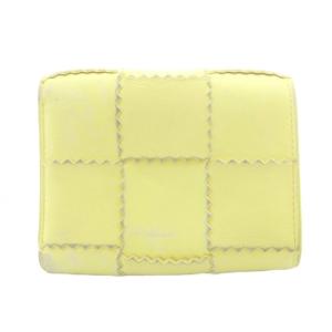 BOTTEGA VENETA 三つ折り財布 レザー 黄色 イエロー /SR OH
