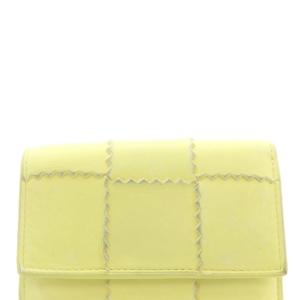BOTTEGA VENETA 三つ折り財布 レザー 黄色 イエロー /SR OH