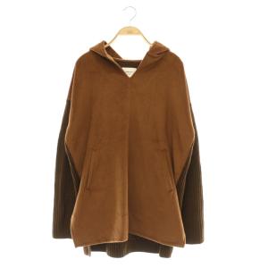 HOODED DOCKING KNIT フーディ パーカー ニット 切替 プルオーバー F ブラウン /MY
