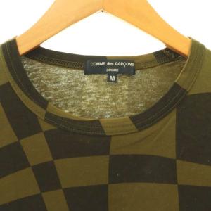 COMME des GARCONS HOMME Tシャツ カットソー チェック 半袖 M カーキ /SY OS