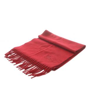 BURBERRY マフラー カシミヤ フリンジ レッド