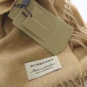BURBERRY マフラー カシミヤ フリンジ キャメル