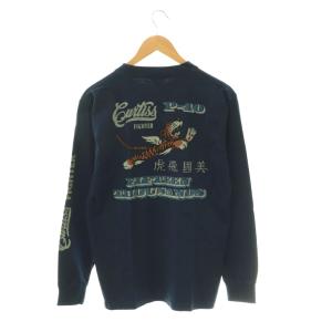 フライングタイガース プリント カットソー ロンT Tシャツ M 紺 BR62251 /CX OS
