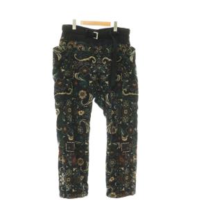 Floral Print Corduroy Pants 2 ネイビー