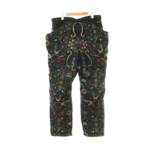 sacai Floral Print Corduroy Pants 2 ネイビー