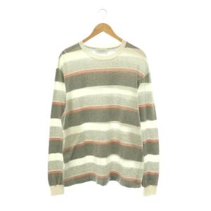 Long-sleeve border T-shirt ボーダーカットソー 3 グレー 白 サーモンピンク