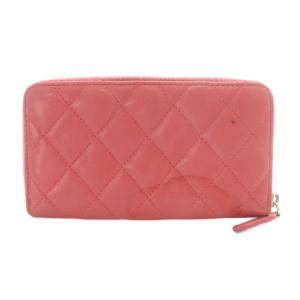 CHANEL ココマーク マトラッセ ラウンドファスナー フラグメントケース ピンク