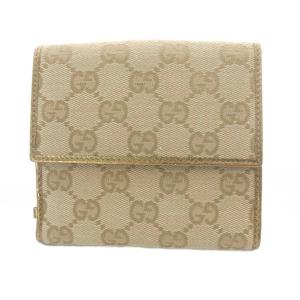 GUCCI GGキャンバス 二つ折り財布 ブラウン 154182