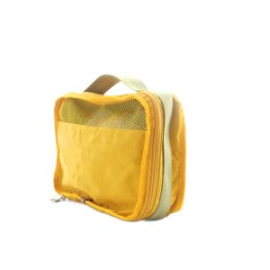 russet トラベルポーチ インナーバッグ 黄色 メッシュ切り替え ハンドル付き 無地 /RI OS