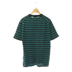 JOHN SMEDLEY ボーダー柄半袖ニット カットソー プルオーバー S ネイビー ブルー /CX OS AD