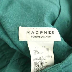 MACPHEE レーヨンリネンコットン フレアクロップドパンツ ワイド 36 グリーン /HK OS