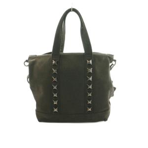HYSTERIC GLAMOUR 2WAY ショルダーバッグ ハンドバッグ キャンバス スタッズ 黒 /MI OS
