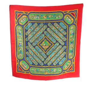 QALAMDAN カレ90 スカーフ シルク