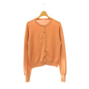 24SS クルーネックニットカーディガン 長袖 オレンジベージュ /DO OS