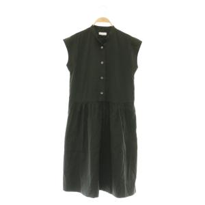 COTTON SILK POPLIN ワンピース ロング フレンチスリーブ 1 ブラック /MY OS