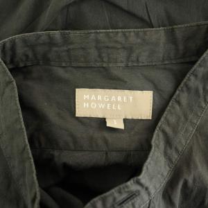 MARGARET HOWELL COTTON SILK POPLIN ワンピース ロング フレンチスリーブ 1 ブラック /MY OS