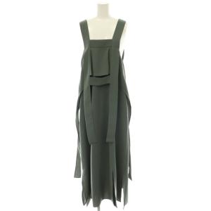 24SS FLARE SLIT JUMPER-SKIRT ジャンパースカート ワンピース 38 グレー