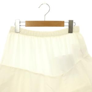 ENFOLD 24SS SOLID WAVE TUCK SKIRT スカート フレア ロング 38 白 /CX OS