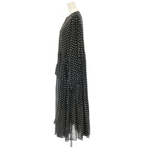 BEARDSLEY 25AW ドットギャザーワンピース 1 ブラック ホワイト